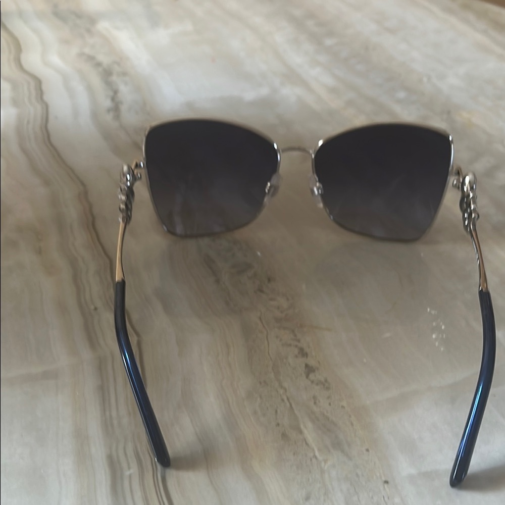 Swarovski Black Oversized Sunglasses with Crystal Embellishments - Picture 3 of 8
